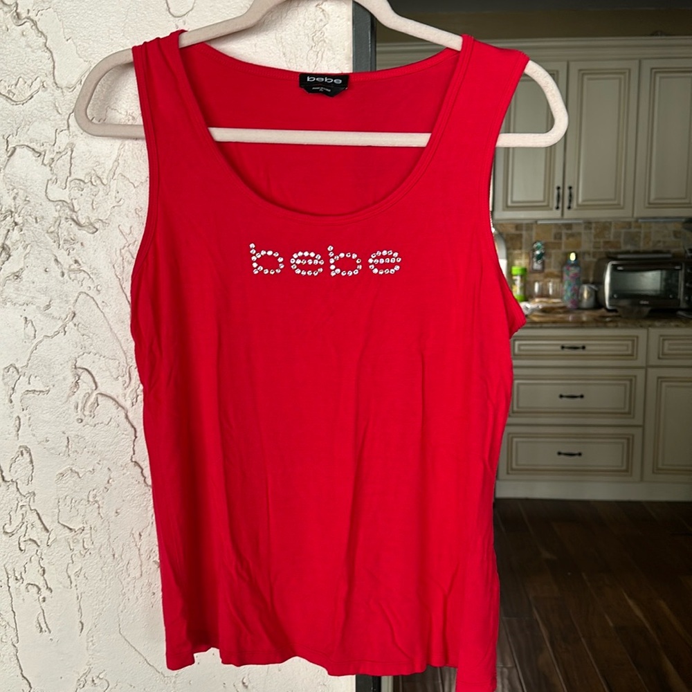 Bebe logo rhinostone tank top New 🆕